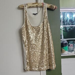 Express Shimmering Gold Tank Top